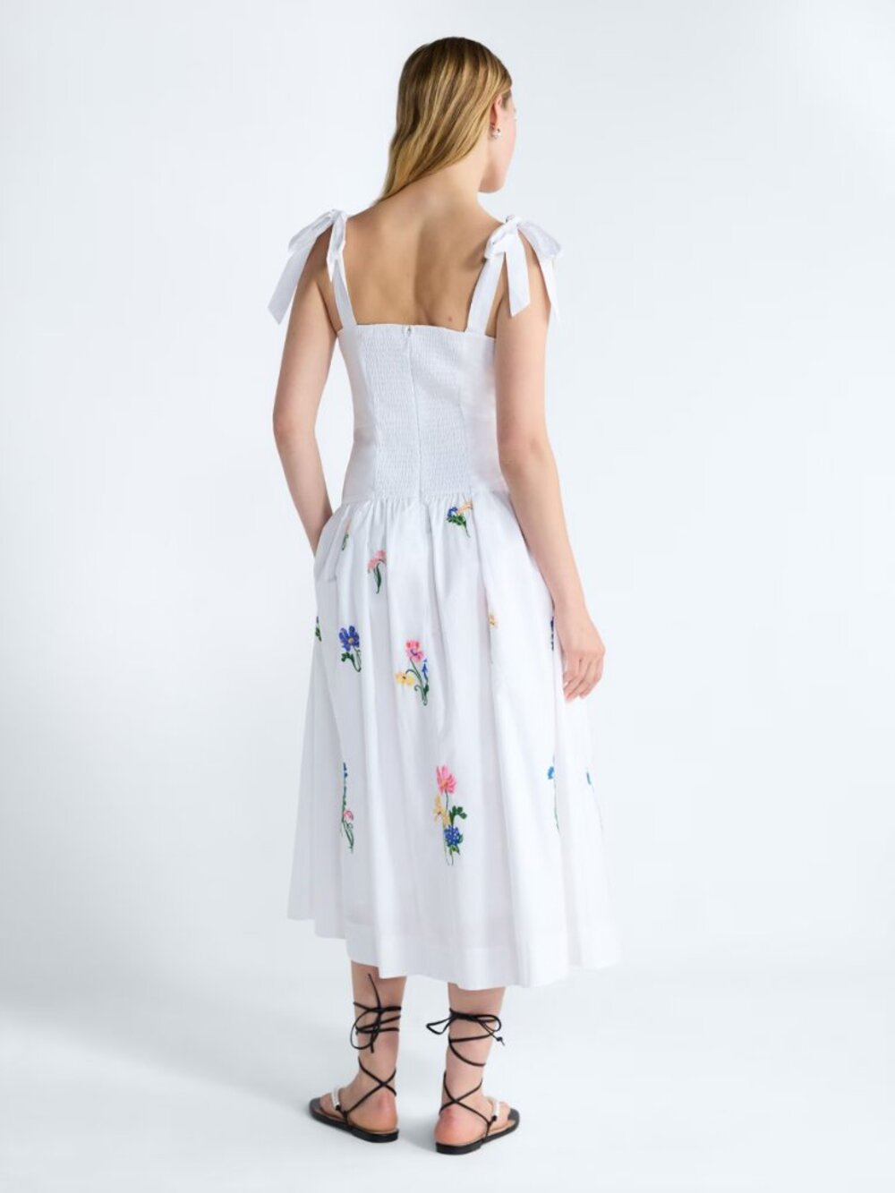 Free Assembly Women's Embroidered Cotton Sleeveless Maxi Dress